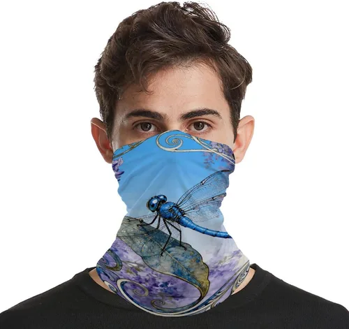 Miniatura 4 de Sun UV Protection Neck Gaiter Upf 50+ Balaclava Ski Dragonfly Jacaranda Leaf Face Mask Summer Face Cover Scarf Breathable Bandana for Fishing