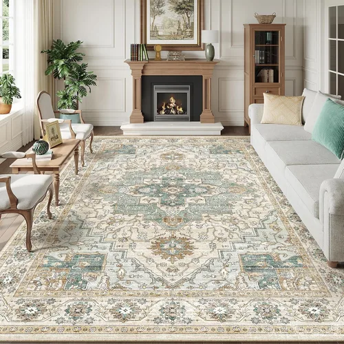 Miniatura 18 de Alfombra de pasillo lavable de 2 x 6 pies - Alfombras de cocina con respaldo antideslizante vintage suave estilo granja, alfombra de entrada