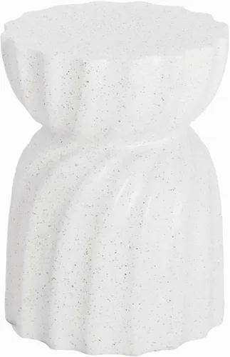 Miniatura 8 de HOMPUS Mesa auxiliar de hormigón para exteriores, mesa auxiliar redonda MgO para patio, taburete de jardín ligero para uso en interiores, patio
