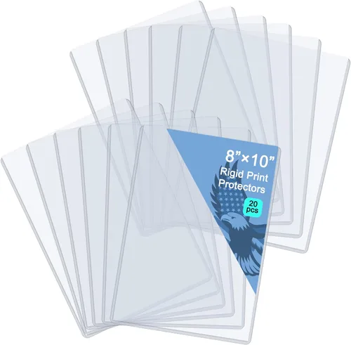 Miniatura 9 de Rainmae Paquete de 12 protectores rígidos de impresión de 8 x 10 pulgadas, protectores de hojas de páginas de plástico duro transparente, fundas