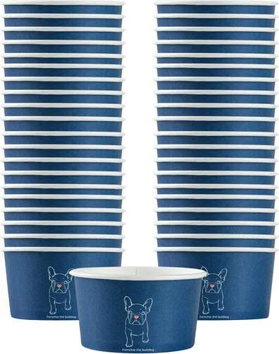 Miniatura 86 de Coppetta - Vasos de postre de 5 onzas, 50 tazas desechables para helado, tapas se venden por separado, cuencos de yogur congelado resistentes