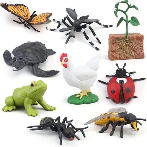 Miniatura 6 de Figuras del Ciclo de Vida de Animales Montessori con Tarjetas Flash, Juguetes de Figuritas de Animales Realistas, Juego Educativo de Emparejamiento