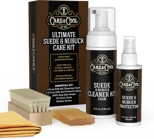 Care & Cool Kit de cuidado definitivo de gamuza y nobuck: ayuda a limpiar, restaurar y proteger contra el agua y las manchas. El sistema completo de