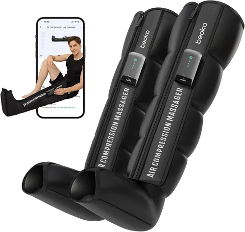 beoka - Masajeador de piernas para circulación y alivio del dolor, sistema de recuperación de piernas para recuperación rápida, botas de compresión