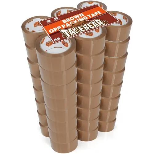 Miniatura 11 de TAPEBEAR Cinta de embalaje marrón, 12 rollos, repuestos de cinta de embalaje resistente de 1.88 pulgadas x 55 yardas para cajas, cinta marrón