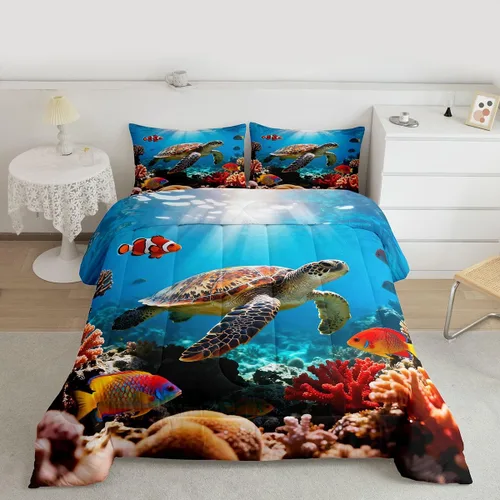 Miniatura 17 de Juego de edredón de brújula azul marino, tamaño individual, 2 piezas, diseño náutico de vela, estilo simple, para niños, adolescentes, adultos