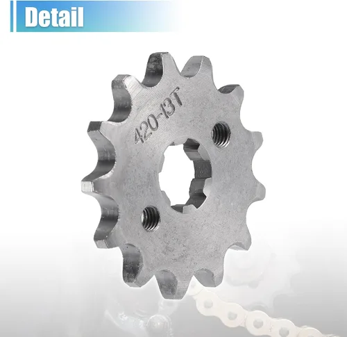 Miniatura 6 de X AUTOHAUX 1 juego de 420 estilos 13 dientes 0.669 in ID motocicleta piñón delantero motor apto para motocicleta 50cc 70cc 110cc 125cc motocicleta