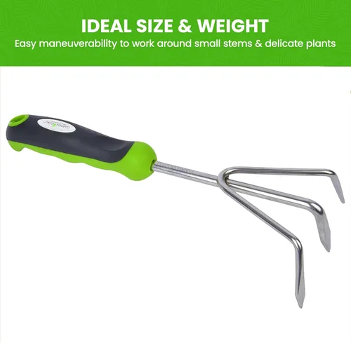 Miniatura 3 de Garden Guru - Cultivador de mano de acero inoxidable con mango ergonómico, ideal para jardinería, cultivo, aflojamiento y deshierbe (paquete de 2)