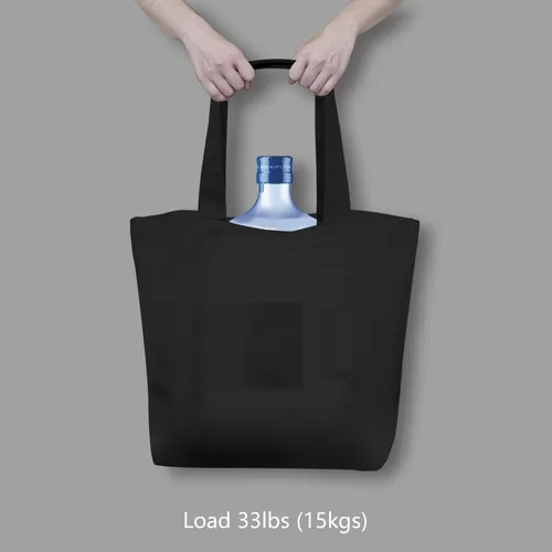 Miniatura 6 de TOPDesign - Paquete de 1 bolsa de lona de algodón, superfuerte, 12 onzas, bolsa para compras reutilizable, de tela, diseño moderno, en dos tonos
