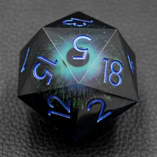 Miniatura 17 de Sharp Edge Eyeball D20 - Dados grandes individuales de 1.76 pulgadas con estuche de regalo, dados de ojo móvil de dragón para Calabozos y Dragones