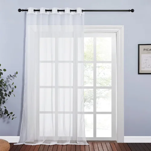 Miniatura 9 de NICETOWN Cortina transparente para puerta de patio, cortina vertical de gasa, panel de cortina extra ancho para puerta corrediza de vidrio