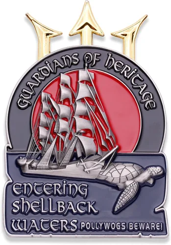 Miniatura 2 de Moneda de desafío Shellback – Moneda de Shellbacks Militar Unreal – Diseñada por veteranos militares
