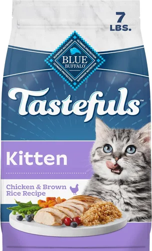 Blue Buffalo Tastefuls Alimento para Gatitos con DHA Comida Seca para Gatos Hecho en los Estados Unidos con Ingredientes Naturales, Receta de Pollo,
