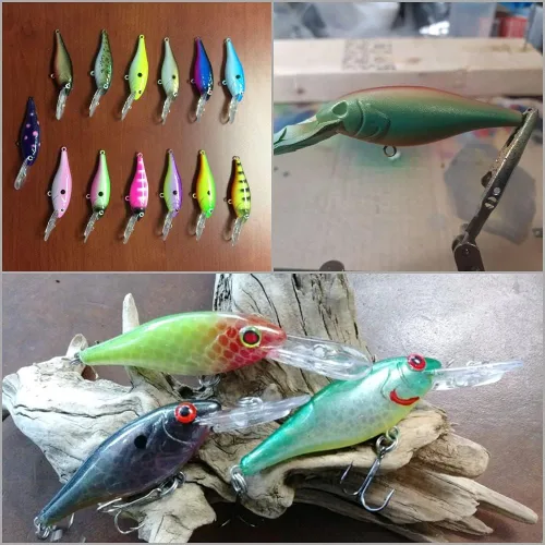 Miniatura 5 de 10 Señuelo en Blanco sin Pintar Minnow Crankbait de Agua Superior sin Labios Jerkbait Señuelos de Pesca