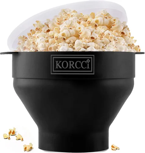 Miniatura 22 de El Original Korcci Palomitero de Silicona para Microondas, Palomitero para Microondas, Tazón Plegable para Hacer Palomitas en Microondas, No Azul