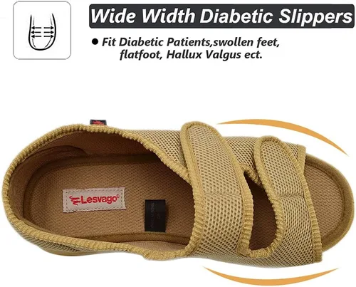 Miniatura 3 de W&LESVAGO Sandalias diabéticas para mujer, ancho ajustable para artritis y edema zapatos MS7008