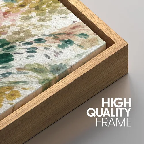 Miniatura 491 de SIGNWIN Lienzo enmarcado para pared, arte con pinceladas de flujo neutro en tonos beige abstractos, ilustraciones, arte moderno, decorativo