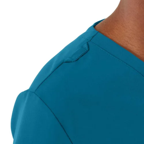 Miniatura 4 de ave. Camiseta médica Lex con cuello en V y tres bolsillos para mujer, color azul caribeño, talla XL
