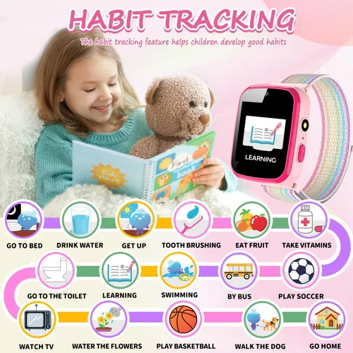 Miniatura 3 de Vakzovy Reloj inteligente para niños, regalo para niñas de 6 a 8 años, con cámara de video, música, audiolibros, relojes para niñas de 8 a 10 años