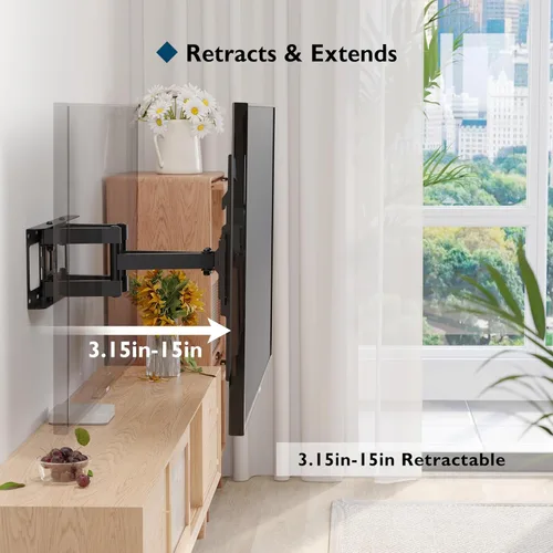 Miniatura 2 de BONTEC - Soporte de pared para TV de movimiento completo para televisores de 23 a 70 pulgadas, capacidad de hasta 45 kg, VESA máx. 400 x 400 mm