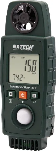 Miniatura 2 de Extech Medidor ambiental EN510 10 en 1: mide la velocidad del aire, la luz, el sonido, la temperatura, la humedad, el punto de rocío, la bombilla