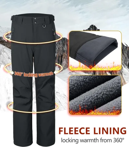 Miniatura 6 de 33,000ft Pantalones de esquí de invierno para hombre, con forro polar, cálidos, impermeables, aislados para snowboard, trabajo al aire libre