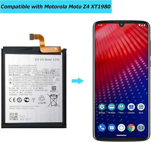 Miniatura 5 de KZ40 - Batería de repuesto compatible con Moto Z4 XT1980 con kit de herramientas