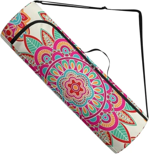 Miniatura 10 de Mandala Yoga Mat Bolsa Portador Cremallera Completa Tamaño Extra Grande 7.9 in*29.9 in Correa Ajustable Pilates Gimnasio Tote Bag Ejercicio
