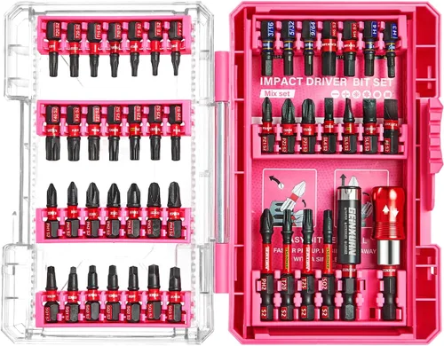 Miniatura 15 de Geinxurn Caja de almacenamiento roja de 1 pieza, caja de piezas pequeñas con divisor desmontable, caja de juego de brocas de destornillador