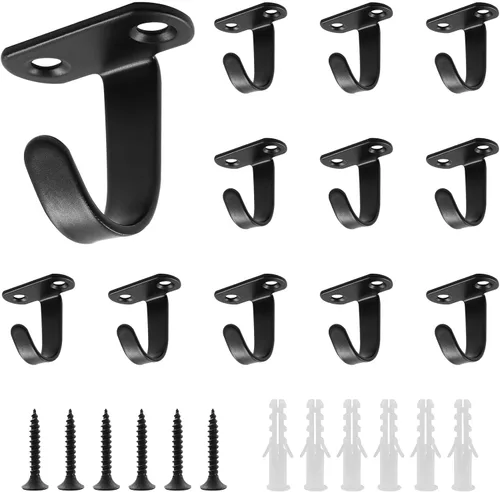 Miniatura 7 de 12 ganchos de techo de acero inoxidable para colocar debajo del estante para toallas, ganchos resistentes para cocina, armario, armario, baño