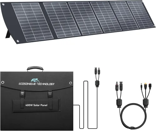 Miniatura 9 de Panel solar portátil de 100 W, extremadamente ligero, compacto y plegable con USB QC3.0, Tipo-C PD3.0, Anderson y XT60 DC 20 V para estación