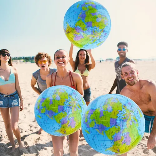 Miniatura 5 de Paquete de 28 globos inflables de 16 pulgadas, globo de tierra inflables, bolas de playa inflables a granel para playa, piscina, suministros