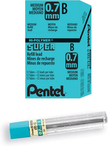 Miniatura 15 de Pentel Super Hi-Polymer repuesto de mina, 3/100 pulgadas, Gris