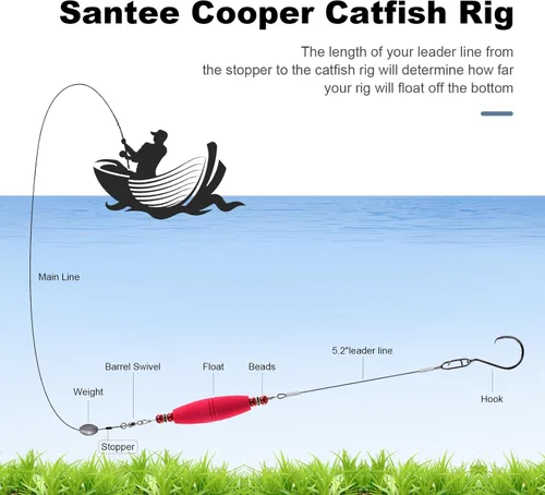 Miniatura 5 de Plataformas de flotador de bagre, bobbers de pesca, corchos, equipo de pesca para gato, combo de clavija de EVA, alta flotabilidad, ganchos Rojo