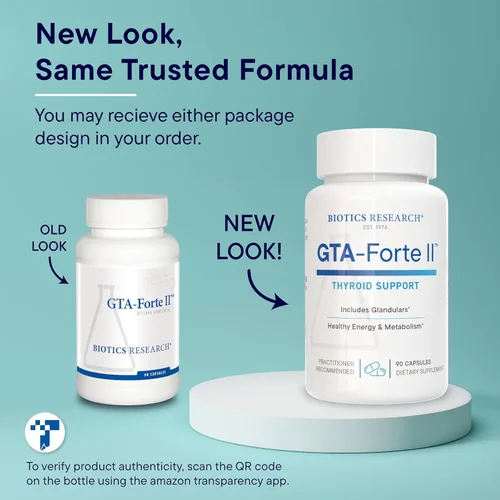 Miniatura 4 de Biotics Research GTA Forte II Suplemento de selenio con zinc, cobre, glandular porcino y rubidio, apoyo de glándulas endocrinas, equilibrio hormonal