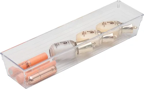 Miniatura 7 de Bandeja organizadora de cajones de plástico transparente para clóset de tocador, bandeja de almacenamiento para maquillaje, utensilios de cocina