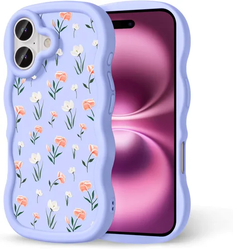 Miniatura 8 de Compatible con iPhone SE/8/7 Funda para Mujeres y Niñas, Marco Ondulado Rizado con Patrón Lindo, Estética Delgada Suave Silicona TPU Parachoques