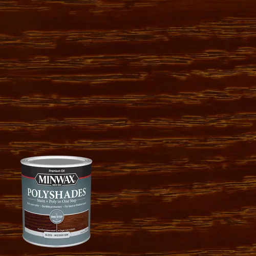 Miniatura 3 de Minwax PolyShades Tinte de Madera + Acabado de Poliuretano – Cuarto, Roble Misión, Brillo Mission Oak