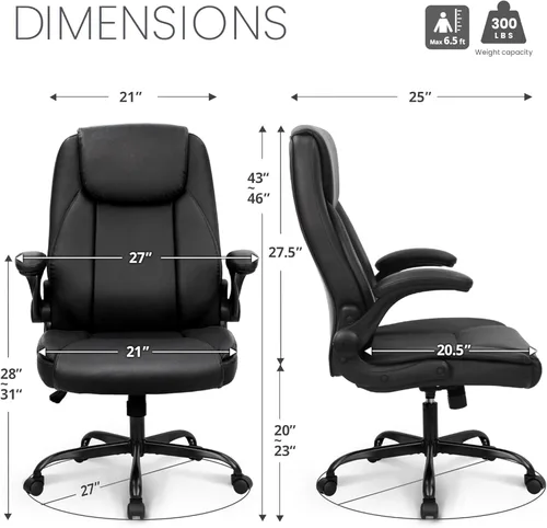 Miniatura 3 de NEO Chair Silla ergonómica de oficina ejecutiva para computadora de escritorio, soporte de respaldo alto, cómodo asiento abatible, altura ajustable
