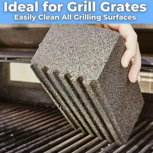 Miniatura 6 de Ladrillos de limpieza de parrilla no tóxicos de grado restaurante, 4 unidades. Ladrillos de piedra pómez reutilizables antiarañazos para ahumador