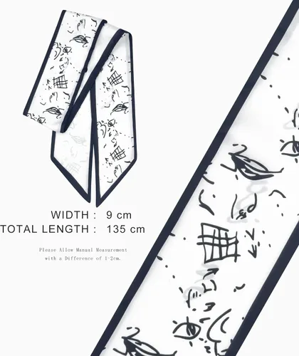 Miniatura 8 de Women's Designer Neckerchief Handbag Handle Ribbon Fashion Scarf Letter Printed Hair Tie
