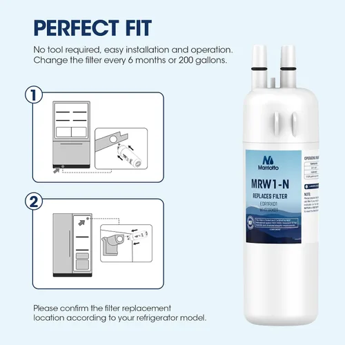 Miniatura 5 de MARRIOTTO EDR1RXD1 Filtro de agua para refrigerador compatible con Whirlpool W10295370A, WHR1RXD1, KAD1RXD1, Filtro 1, W10295370, P4RFWB, P8RFWB2L