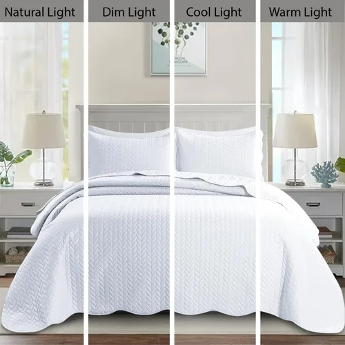 Miniatura 39 de MOONLIGHT20015 Edredón tamaño King (106 x 96 pulgadas) con 2 fundas de almohada (20 x 36 + 2 pulgadas) para todas las estaciones, juego de cama Azul