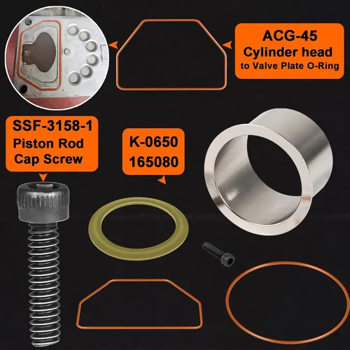 Miniatura 7 de K-0650 Kit de funda de cilindro de compresor de aire y anillo de compresión para compresores sin aceite Craftsman DeVilbiss Porter Cable DeWalt