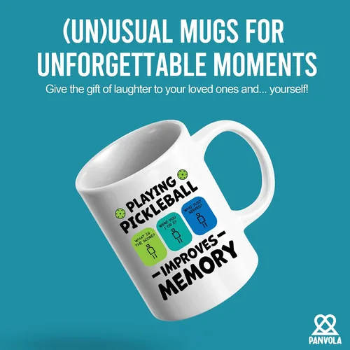 Miniatura 2 de Taza de cerámica Playing Pickleball Improves Memory Pickleball Lovers Gifts Coffee Cup 11 oz (negro)