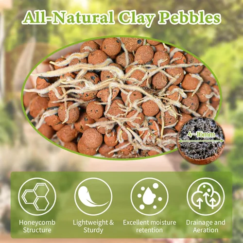 Miniatura 2 de Legigo 19 LBS de guijarros de arcilla Leca orgánicos para plantas, bolas de Leca 100% naturales de 4mm-16mm para plantas de interior, guijarros