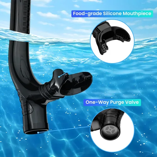 Miniatura 6 de Snorkel de nadador para natación regazo, equipo de esnórquel para adultos, entrenamiento de natación, boquilla de silicona de montaje central