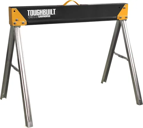 ToughBuilt Mesa plegable para caballete/lugar de trabajo, capacidad de 1100 libras, construcción de acero resistente con asa de fácil transporte