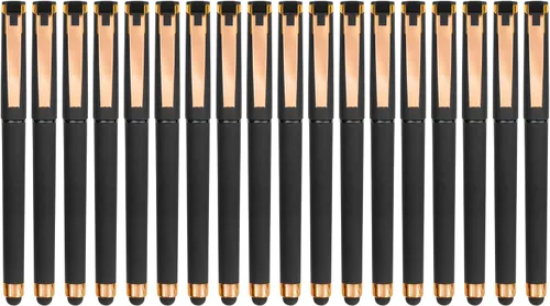 Linbsunne - Bolígrafos de gel negros de 0.7mm, punta media, bolígrafos de oficina, bolígrafos 2 en 1 con lápiz táctil para pantallas táctiles,