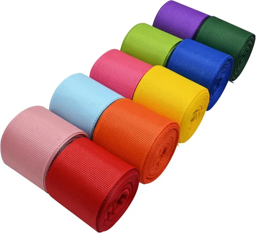 Surtido de 10 colores de cinta de grogrén de 1-1/2 pulgadas, 5 yardas/rollo de cinta para envolver regalos, decoración de boda, manualidades, ramo